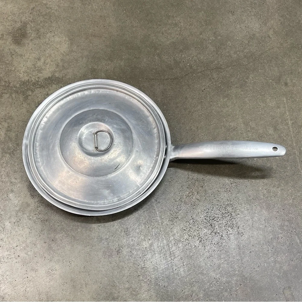 Vintage Parti Pan Divided Aluminum Frying Pan 3 Section Skillet w Lid